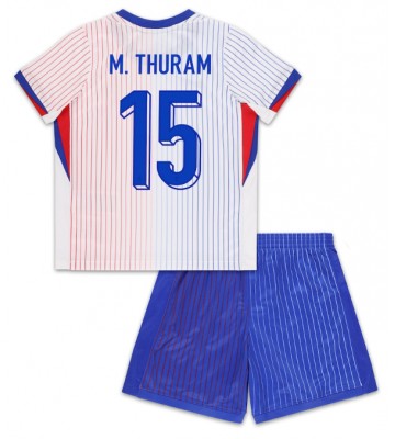 Francia Marcus Thuram #15 Segunda Equipación Niños Eurocopa 2024 Manga Corta (+ Pantalones cortos)